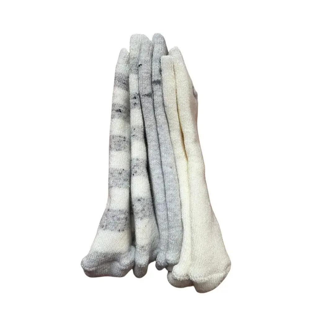 Old Navy Baby Crew Socks 3 Pack Elephant Gray & Cream Size 12-18 Months New